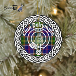 Dalrymple surname Tartan Ornament,  ceramic ornament, personalized christmas ornaments, christmas tree ornaments, christmas door decorations, Plaid Ornament, Tartan Ceramic Ornament