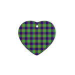 Dalrymple Tartan Heart Ornaments, Christmas Tree Ornament, Plaid Christmas Ornaments, Ceramic Heart Christmas Tree Decoration, Christmas Ornament, Plaid Ornament, Tartan Ornament, Buffalo Plaid Ornament