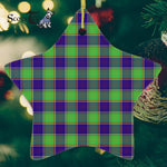 Dalrymple Tartan Ornament Star Ornament, Christmas Star Decorations, ceramic ornament, Plaid Star Ceramic Ornament, Christmas Ornament Decorations Gift