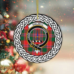 Dalzell Tartan Ornament,  ceramic ornament, personalized christmas ornaments, christmas tree ornaments, christmas door decorations, Plaid Ornament, Tartan Ceramic Ornament