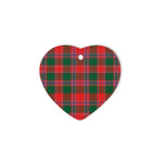 Dalzell Tartan Heart Ornaments, Christmas Tree Ornament, Plaid Christmas Ornaments, Ceramic Heart Christmas Tree Decoration, Christmas Ornament, Plaid Ornament, Tartan Ornament, Buffalo Plaid Ornament