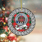Dalziel Tartan Ornament,  ceramic ornament, personalized christmas ornaments, christmas tree ornaments, christmas door decorations, Plaid Ornament, Tartan Ceramic Ornament