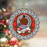Darroch Tartan Ornament,  ceramic ornament, personalized christmas ornaments, christmas tree ornaments, christmas door decorations, Plaid Ornament, Tartan Ceramic Ornament