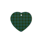 Davidson Tartan Heart Ornaments, Christmas Tree Ornament, Plaid Christmas Ornaments, Ceramic Heart Christmas Tree Decoration, Christmas Ornament, Plaid Ornament, Tartan Ornament, Buffalo Plaid Ornament