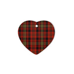 Davis Heart Ornaments, Christmas Tree Ornament, Plaid Christmas Ornaments, Ceramic Heart Christmas Tree Decoration - Scotstee Shop