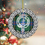 Davis Tartan Ornament,  ceramic ornament, personalized christmas ornaments, christmas tree ornaments, christmas door decorations, Plaid Ornament, Tartan Ceramic Ornament