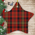 Davis Tartan Ornament Star Ornament, Christmas Star Decorations, ceramic ornament, Plaid Star Ceramic Ornament, Christmas Ornament Decorations Gift