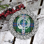 Dawson Tartan Ornament,  ceramic ornament, personalized christmas ornaments, christmas tree ornaments, christmas door decorations, Plaid Ornament, Tartan Ceramic Ornament