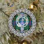 Dawson Tartan Ornament,  ceramic ornament, personalized christmas ornaments, christmas tree ornaments, christmas door decorations, Plaid Ornament, Tartan Ceramic Ornament