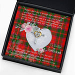 Gift For My Beautiful Girlfriend Necklace Valentine Necklace Clan Crief Tartan Cross Dancing Necklace Scottish Tartan Jewelry