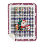Personalized Gift Tartan Plaid Blanket Clan Hannay With Funny Santa Snowman Reindeer Merry Christmas Gift Sherpa Blanket, blue plaid sherpa blanket,blue tartan sherpa blanket,Buchan,buffalo plaid sherpa blanket,christmas sherpa blanket,Christmas Throw Blanket