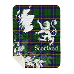 Sherpa Blanket - Tartan Blanket Thistle and Lion Scottish Clan Carmichael Modern Plaid Blanket, plaid sherpa blanket queen,purple sherpa blanket,queen sherpa blanket,queen size sherpa blanket,red sherpa blanket,scottish tartan blankets,sherpa blanket,sherpa christmas blanket