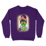 Spooky Mama Messy Bun Skull Halloween Costume Momster One Spooky Mama Messy Bun Bleached Halloween Skull Monster Womens Halloween Sweatshirts, Halloween Sweatshirt Plus Size - Scotstee Shop