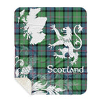 Sherpa Blanket - Tartan Blanket Thistle and Lion Scottish Clan MacThomas Ancient Plaid Blanket, plaid sherpa blanket queen,purple sherpa blanket,queen sherpa blanket,queen size sherpa blanket,red sherpa blanket,scottish tartan blankets,sherpa blanket,sherpa christmas blanket