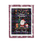 Personalized Gift Tartan Plaid Blanket Clan Nairn With Funny Santa Snowman Reindeer Merry Christmas Fleece Blanket, Home Living Room, Plaid Blanket, Tartan Blanket, Scottish Blanket, Buffalo fleece blanket, Christmas Blanket