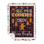 Personalized Gift Tartan Plaid Blanket Clan Broun With Christmas Cookie Baking Crew Christmas Gift Sherpa Blanket, tartan sherpa blanket,buffalo plaid sherpa blanket,christmas sherpa blanket,Christmas Throw Blanket,green plaid sherpa blanket,green sherpa blanket