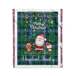 Personalized Gift Tartan Plaid Blanket Clan Urquhart Ancient With Funny Santa Snowman Reindeer Merry Christmas Fleece Blanket, Home Living Room, Plaid Blanket, Tartan Blanket, Scottish Blanket, Buffalo fleece blanket, Christmas Blanket