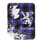 Sherpa Blanket - Tartan Blanket Thistle and Lion Scottish Clan Dunlop Modern Plaid Blanket, plaid sherpa blanket queen,purple sherpa blanket,queen sherpa blanket,queen size sherpa blanket,red sherpa blanket,scottish tartan blankets,sherpa blanket,sherpa christmas blanket