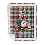 Personalized Gift Tartan Plaid Blanket Clan Borthwick With Funny Santa Snowman Reindeer Merry Christmas Gift Sherpa Blanket, blue plaid sherpa blanket,blue tartan sherpa blanket,Buchan,buffalo plaid sherpa blanket,christmas sherpa blanket,Christmas Throw Blanket