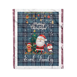 Personalized Gift Tartan Plaid Blanket Clan Earl Of St Andrews With Funny Santa Snowman Reindeer Merry Christmas Fleece Blanket, Home Living Room, Plaid Blanket, Tartan Blanket, Scottish Blanket, Buffalo fleece blanket, Christmas Blanket