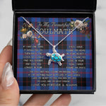 Sea Turtle Necklace To My Beautiful Soulmate Necklace In Your Eyes I Have Found My Home Clan Angus Modern Tartan Blue Turtle Necklace, Valentine Necklace Gift for Girlfriend Clan Mitchell Ancient Tartan Sunflower Pendant Necklace, Scottish Tartan Jewelry, valentine necklace, necklace girlfriend, necklace for wife, cute necklaces for girlfriend, jewelry for girlfriend, to my soulmate necklace, to my future wife necklace
