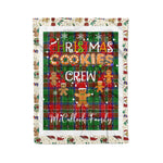 Fleece Blanket - Personalized Gift Tartan Plaid Blanket Clan McCulloch With Christmas Cookie Baking Crew Christmas Gift Fleece Blanket