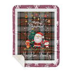 Personalized Gift Tartan Plaid Blanket Clan MacRae Hunting Weathered With Funny Santa Snowman Reindeer Merry Christmas Gift Sherpa Blanket, blue plaid sherpa blanket,blue tartan sherpa blanket,Buchan,buffalo plaid sherpa blanket,christmas sherpa blanket,Christmas Throw Blanket