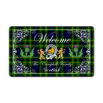 Doormat - Welcome Mat Scottish Clan Badge Campbell Of Breadalbane Modern Tartan Door Mat, Plaid Doormat With Thistle and Two Lion Scottish