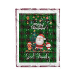 Personalized Gift Tartan Plaid Blanket Clan Ged With Funny Santa Snowman Reindeer Merry Christmas Fleece Blanket, Christmas Blanket, Plaid Blanket, Tartan Blanket,Scottish Blanket