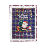 Personalized Gift Tartan Plaid Blanket Clan Kinnaird With Funny Santa Snowman Reindeer Merry Christmas Fleece Blanket, Home Living Room, Plaid Blanket, Tartan Blanket, Scottish Blanket, Buffalo fleece blanket, Christmas Blanket