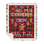 Personalized Gift Tartan Plaid Blanket Clan Belshes With Christmas Cookie Baking Crew Christmas Gift Sherpa Blanket, tartan sherpa blanket,buffalo plaid sherpa blanket,christmas sherpa blanket,Christmas Throw Blanket,green plaid sherpa blanket,green sherpa blanket