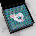 Sea Turtle Necklace Gift for My Beautiful Girlfriend Valentines Necklace Clan Flower Of Scotland Tartan Blue Turtle Necklace