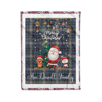 Personalized Gift Tartan Plaid Blanket Clan MacDowall With Funny Santa Snowman Reindeer Merry Christmas Fleece Blanket, Home Living Room, Plaid Blanket, Tartan Blanket, Scottish Blanket, Buffalo fleece blanket, Christmas Blanket