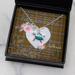 Sea Turtle Necklace Gift for My Beautiful Girlfriend Valentines Necklace Clan Scott Brown Modern Tartan Blue Turtle Necklace