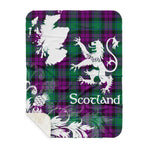 Sherpa Blanket - Tartan Blanket Thistle and Lion Scottish Clan MacArthur Milton Plaid Blanket, plaid sherpa blanket queen,purple sherpa blanket,queen sherpa blanket,queen size sherpa blanket,red sherpa blanket,scottish tartan blankets,sherpa blanket,sherpa christmas blanket