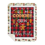 Personalized Gift Tartan Plaid Blanket Clan Belshes With Christmas Cookie Baking Crew Christmas Gift Sherpa Blanket, tartan sherpa blanket,buffalo plaid sherpa blanket,christmas sherpa blanket,Christmas Throw Blanket,green plaid sherpa blanket,green sherpa blanket