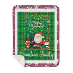 Personalized Gift Tartan Plaid Blanket Clan Cranstoun Ancient With Funny Santa Snowman Reindeer Merry Christmas Gift Sherpa Blanket, blue plaid sherpa blanket,blue tartan sherpa blanket,Buchan,buffalo plaid sherpa blanket,christmas sherpa blanket,Christmas Throw Blanket