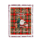 Personalized Gift Tartan Plaid Blanket Clan MacGill With Funny Santa Snowman Reindeer Merry Christmas Fleece Blanket, Home Living Room, Plaid Blanket, Tartan Blanket, Scottish Blanket, Buffalo fleece blanket, Christmas Blanket
