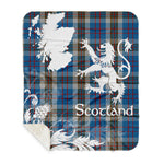 Sherpa Blanket - Tartan Blanket Thistle and Lion Scottish Clan Thomson Blue Plaid Blanket, plaid sherpa blanket queen,purple sherpa blanket,queen sherpa blanket,queen size sherpa blanket,red sherpa blanket,scottish tartan blankets,sherpa blanket,sherpa christmas blanket