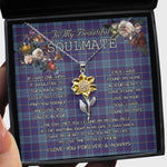 To My Beautiful Soulmate Sunflower Necklace In Your Eyes I Have Found My Home Clan MacCormick Tartan Jewelry For Girlfriend
