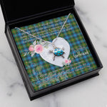 Sea Turtle Necklace Gift for My Beautiful Girlfriend Valentines Necklace Clan Grant Hunting Tartan Blue Turtle Necklace