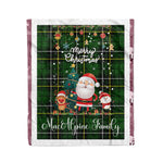 Personalized Gift Tartan Plaid Blanket Clan MacAlpine Modern With Funny Santa Snowman Reindeer Merry Christmas Fleece Blanket, Home Living Room, Plaid Blanket, Tartan Blanket, Scottish Blanket, Buffalo fleece blanket, Christmas Blanket