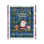 Personalized Gift Tartan Plaid Blanket Clan MacCorquodale With Funny Santa Snowman Reindeer Merry Christmas Fleece Blanket, Home Living Room, Plaid Blanket, Tartan Blanket, Scottish Blanket, Buffalo fleece blanket, Christmas Blanket-Recovered