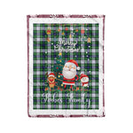 Personalized Gift Tartan Plaid Blanket Clan Forbes Dress With Funny Santa Snowman Reindeer Merry Christmas Fleece Blanket, Home Living Room, Plaid Blanket, Tartan Blanket, Scottish Blanket, Buffalo fleece blanket, Christmas Blanket