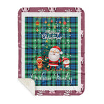 Personalized Gift Tartan Plaid Blanket Clan Graham Of Montrose Ancient With Funny Santa Snowman Reindeer Merry Christmas Gift Sherpa Blanket, blue plaid sherpa blanket,blue tartan sherpa blanket,Buchan,buffalo plaid sherpa blanket,christmas sherpa blanket,Christmas Throw Blanket