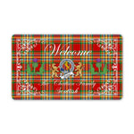 Doormat - Welcome Mat Scottish Clan Badge Chattan Tartan Door Mat, Plaid Doormat With Thistle and Two Lion Scottish