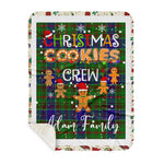 Personalized Gift Tartan Plaid Blanket Clan Adam Hunting With Christmas Cookie Baking Crew Christmas Gift Sherpa Blanket, tartan sherpa blanket,buffalo plaid sherpa blanket,christmas sherpa blanket,Christmas Throw Blanket,green plaid sherpa blanket,green sherpa blanket