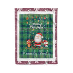 Personalized Gift Tartan Plaid Blanket Clan Kennedy Ancient With Funny Santa Snowman Reindeer Merry Christmas Fleece Blanket, Home Living Room, Plaid Blanket, Tartan Blanket, Scottish Blanket, Buffalo fleece blanket, Christmas Blanket