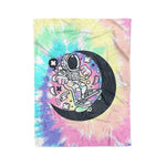 Scotstee Shop - Scotstee Shop Blanket Cute Astronaut Skater Moon - Cartoon Style Tie Dye Hippie Fleece Blanket