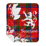Sherpa Blanket - Tartan Blanket Thistle and Lion Scottish Clan MacNicol Plaid Blanket, plaid sherpa blanket queen,purple sherpa blanket,queen sherpa blanket,queen size sherpa blanket,red sherpa blanket,scottish tartan blankets,sherpa blanket,sherpa christmas blanket